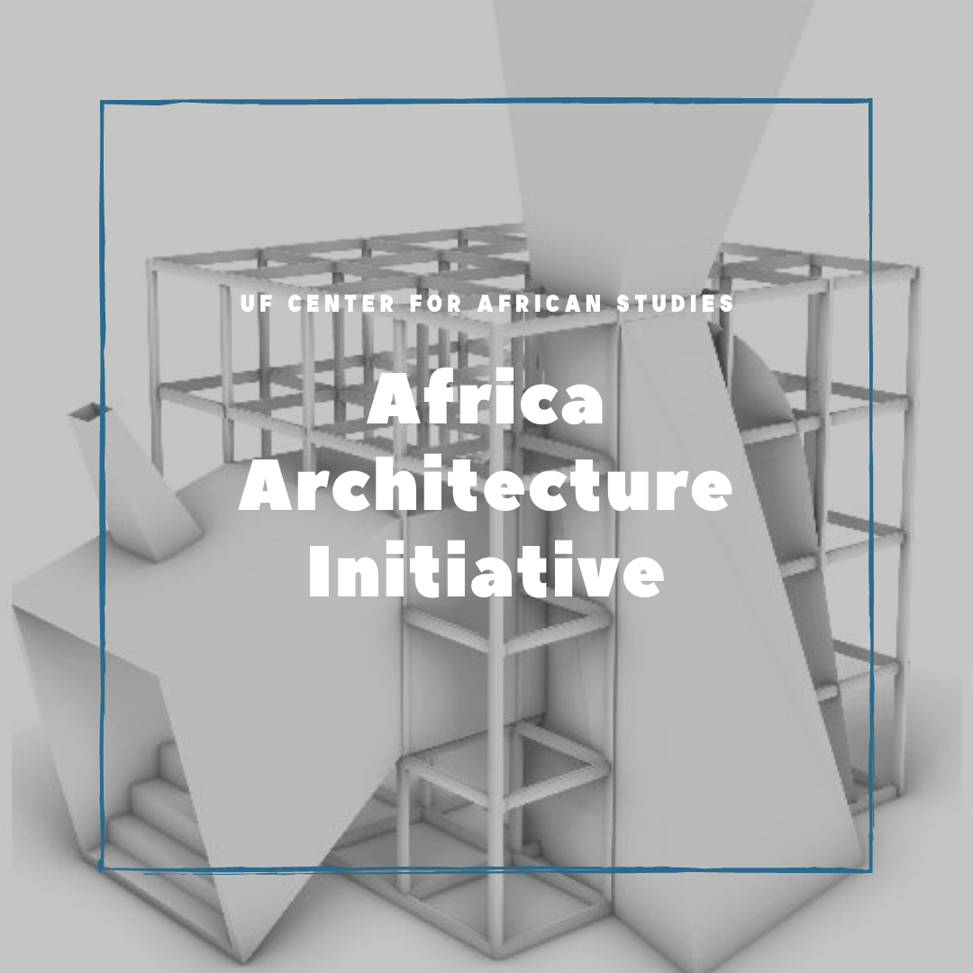 thumbnail image of a computer-generated architectural geometric model and the words, Africa Architecture Initiative, displayed in the foreground